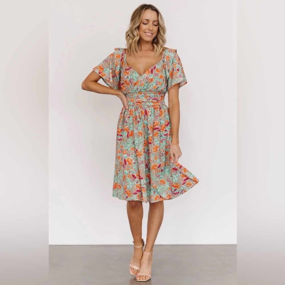 NWT Baltic Born Desert Springs Tie Back Dress in Sage